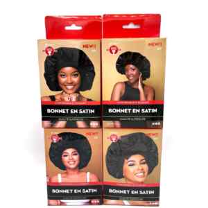 ACCESSOIRE CRAZY POUSS BONNET EN SATIN NOIR