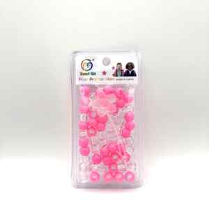 ACCESSOIRE PERLE BEAD KIT ROSE FLUO + TRANSPARENT
