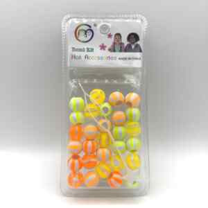 ACCESSOIRE PERLE BEAD KIT ORANGE + JAUNE + BLANC