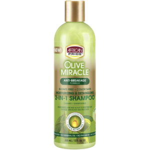 AFRICAN PRIDE OLIVE MIRACLE 2 IN 1 SHAMPOO 12oz *