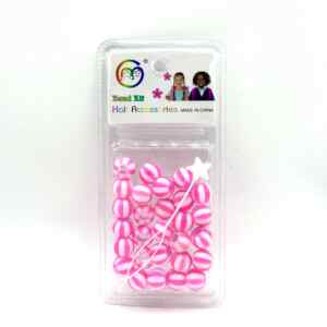 ACCESSOIRE PERLE BEAD KIT MELON ROSE/BLANC
